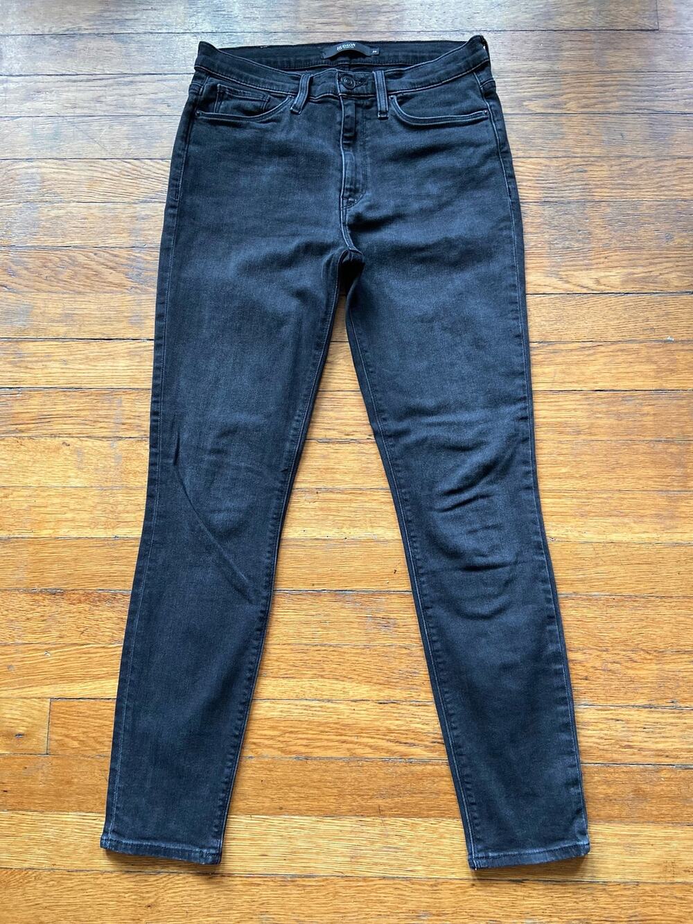 HUDSON Los Angeles 'Barbara' Super Skinny Black Jeans sz 26